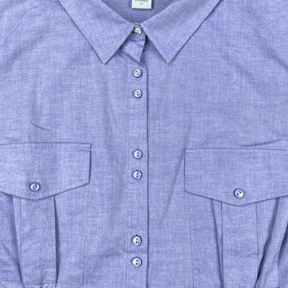 Button Front, Size 1X - Picture 3 of 6